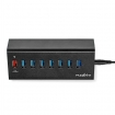 UHUBUP3810BK USB-Hub | 8-Poorts | USB 3.0 met Externe Voeding | QC3.0 Oplaadpoort | 5 Gbps