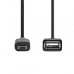 CCGP60515BK02 USB Micro-B Adapter | USB 2.0 | USB Micro-B Male | USB-A Female | 480 Mbps | 0.20 m | Plat | Vernikkeld | PVC | Zwart