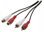 VLAB24205B10 Stereo Audio Verlengkabel 2x RCA Male - 2x RCA Female 1.00 m Zwart