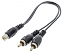 VLAP24020B02 Subwooferkabel 2x RCA Male - RCA Female 0.20 m Zwart