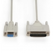 VLCP52131I20 Seriële kabel SUB-D 9-Pins Female - SUB-D 25-Pins Male 2.00 m Ivoor
