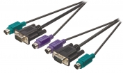 VLCP59855B20 VGA Kabel VGA Male+ 2x PS2 Male - VGA Male+ 2x PS/2 Male 2.00 m Zwart