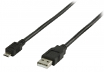 VLCP60500B10 USB 2.0 Kabel A Male - Micro-B Male Rond 1.00 m Zwart