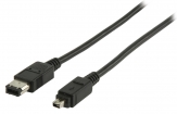 VLCP62100B1.00 FireWire 400 Kabel FireWire 4-Pins Male - FireWire 6-Pins Male 1.00 m Zwart