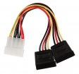 VLCP73520V015 Interne Stroomkabel Molex Male - 2x SATA 15-Pins Female 0.15 m