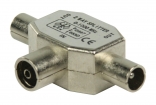 VLSP40950M Coax-Adapter 2x Coaxconnector Male (IEC) - Coax Female (IEC) Zilver