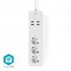 WIFIP311FWT SmartLife Stekkerdoos | Wi-Fi | 3x Randaarde stekker (CEE 7/3) / 4 x USB | 16 A | 3680 W | Lengte stroomkabel: 1.8 m | -10 - 40 °C | Android™ / IOS | Wit