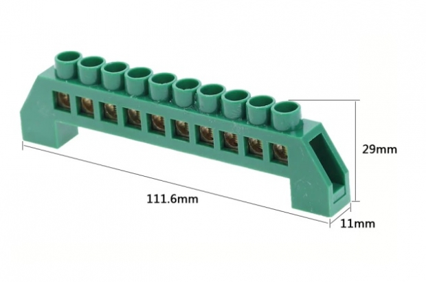 10-VOUDIG AANSLUITBLOK SCHROEFBAAR 16mm²