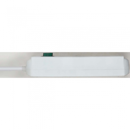 Eco-Line 3-voudige stekkerdoos (Stekkerblok met hogere contactbescherming, Schakelaar, 1,50 m Kabel) Wit TYPE F