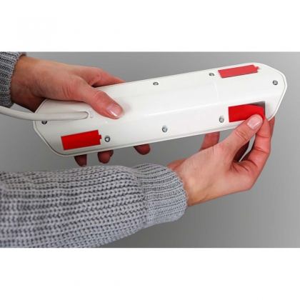 Estilo 6-voudige hoek-stopcontactstrip met hoogwaardig RVS-oppervlak voor keuken en kantoor (bureaucontactdoos met 4x veiligheidscontactdozen, 2x Euro-stopcontacten, incl. USB-oplaadfunctie) zilver/wit TYPE F