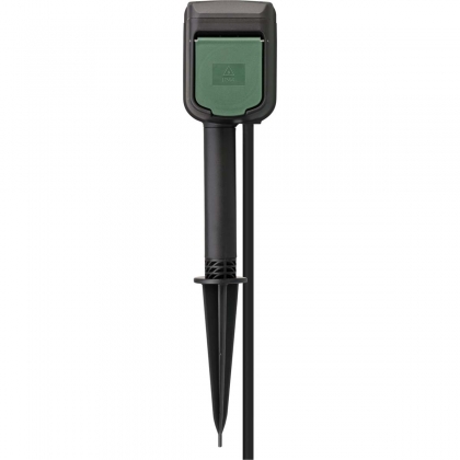 brennenstuhl®Connect WIFI slimme buitenstopcontact 2-voudig / slimme stekkerdoos voor buiten IP44 met grondspies en montageplaat