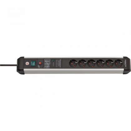Premium-Protect-Line 60.000A stekkerdoos met overspanningsbeveiliging 6-voudig 3m H05VV-F 3G1,5