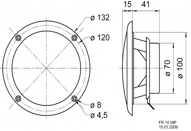 FR 10 WP - 4 Ohm (wit) - Zoutwaterbestendige 10 cm (4") full-range driver