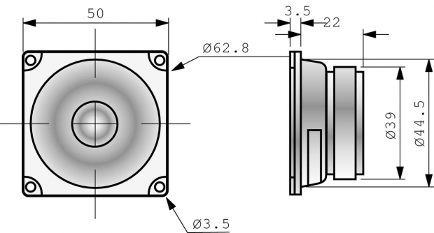 FRWS 5 - 4 Ohm - 5 cm (2") fullrange inbouw luidspreker