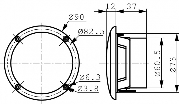 Visaton Inbouw Speaker Zoutwaterbestendig  8cm 8ohm