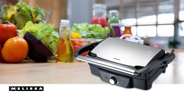 Panini / Tafelgrill 1600W Zwart / Roestvrijstalen bovenbehuizing