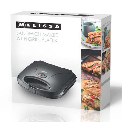 Sandwichmaker / grillplaat 750 Watt Zwart