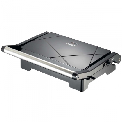 Panini grill en contactgrill met antiaanbaklaag en oververhittingsbeveiliging 1000W Zwart