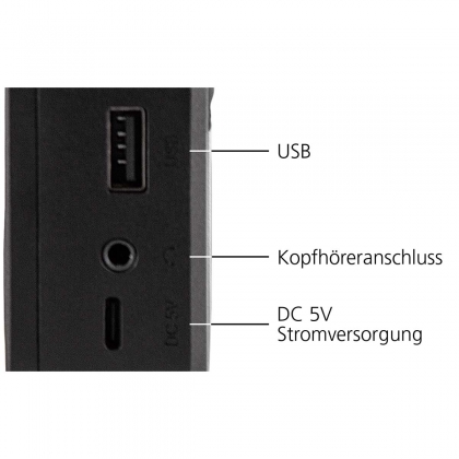 DABMAN 17 draagbare DAB+/FM-radio met Bluetooth zwart