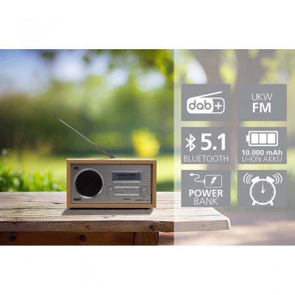 DABMAN 30 Mobiele DAB+ / FM-radio Hout