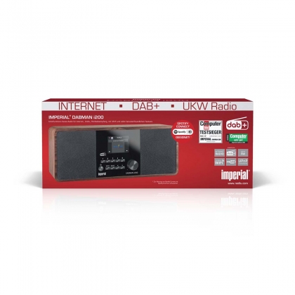 DABMAN i200 Multifunctionele Stereo Radio DAB+ / FM / Internet Houtlook
