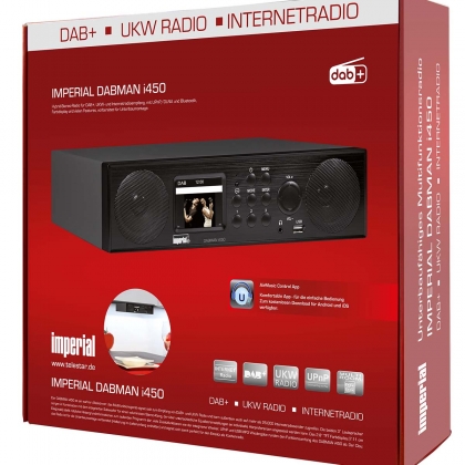 DABMAN i450 Hybride Stereo Radio DAB+ / FM / Internet /Bluetooth Zwart
