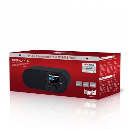 i105 Wi-Fi internetradio met 2,4 inch kleurenscherm, zwart