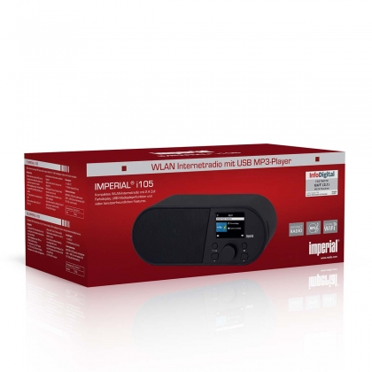 i105 Wi-Fi internetradio met 2,4 inch kleurenscherm, zwart