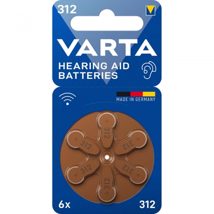 Zinc-Air Batterij PR41 Type 312 | 1.45 V DC | 6-Blister | Gehoorapparaat | Bruin