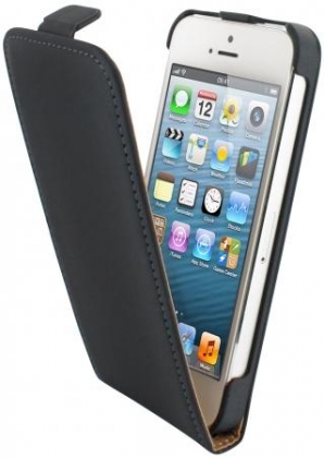 Mobiparts Premium Flip Case Apple iPhone 5/5S/SE Black