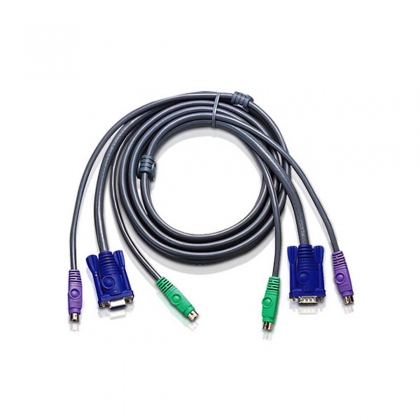 KVM Kabel VGA Male / 2x PS/2-Connector - VGA Female 15-Pins / 2x PS/2-Connector 1.8 m