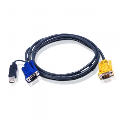 1.8M USB KVM Kabel met 3 in 1 SPHD en ingebouwde PS/2 naar USB omzetter