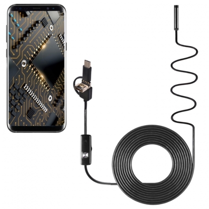 3 in 1 Android HD Endoscope / inspectiecamera IP67 Waterproof USB-C / Micro USB / USB 5M