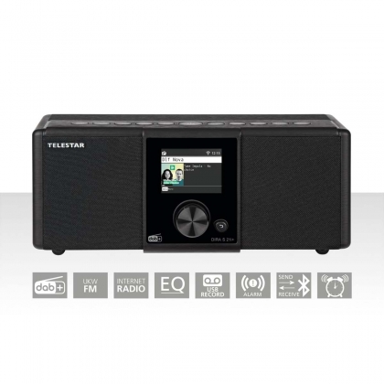 DIRA S21i+ EWF Multifunctionele Stereo Radio DAB+ / FM / Internet / Bluetooth Zwart