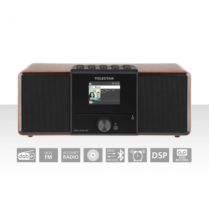 DIRA S32i CD EWF Multifunctionele Stereo Radio met CD-speler DAB+ / FM / Internet / Bluetooth Hout