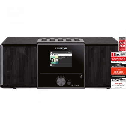 DIRA S32i CD EWF Multifunctionele Stereo Radio met CD-speler DAB+ / FM / Internet / Bluetooth Zwart