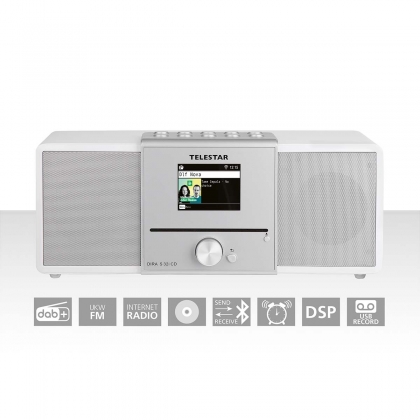 DIRA S32i CD EWF Multifunctionele Stereo Radio met CD-speler DAB+ / FM / Internet / Bluetooth Wit