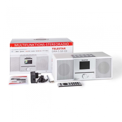 DIRA S32i CD EWF Multifunctionele Stereo Radio met CD-speler DAB+ / FM / Internet / Bluetooth Wit