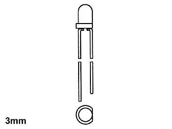 STANDAARD LED 3mm ROOD DIFFUUS