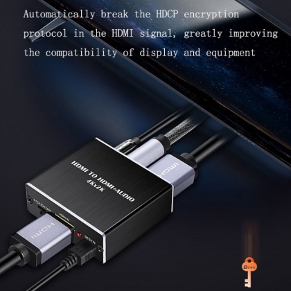 4K HDMI Audio Extractor digitaal en analoog audio uit