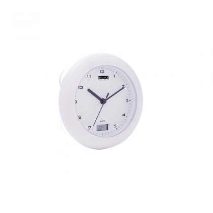 Badkamer Klok / Thermometer 17 cm Analoog Wit