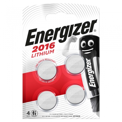 Lithium-Knoopcelbatterij CR2016 | 3.2 V DC | 90 mAh | 4-Blister | Zilver