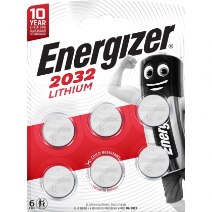 Lithium-Knoopcelbatterij CR2032 | 3 V DC | 235 mAh | 6-Blister | Zilver