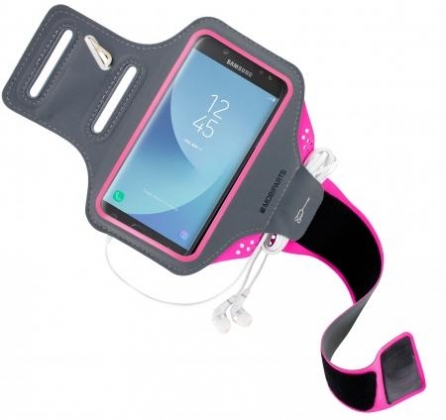 Mobiparts Comfort Fit Sport Armband Samsung Galaxy J5 (2017) Neon Pink