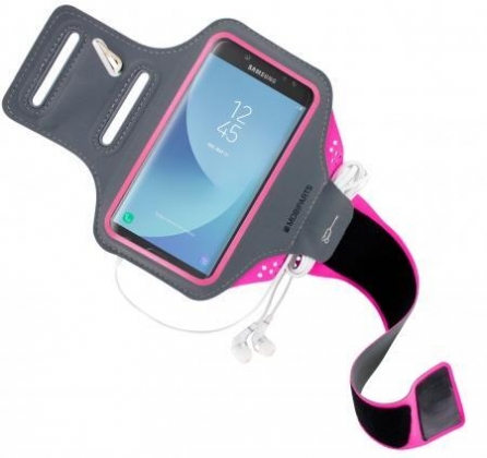 Mobiparts Comfort Fit Sport Armband Samsung Galaxy J7 (2017) Neon Pink
