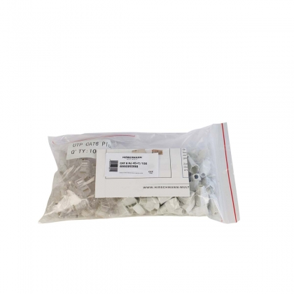 CAT6 RJ 45+T/100 CAT6 dataconnector RJ45 met witte thule - 100 stuks