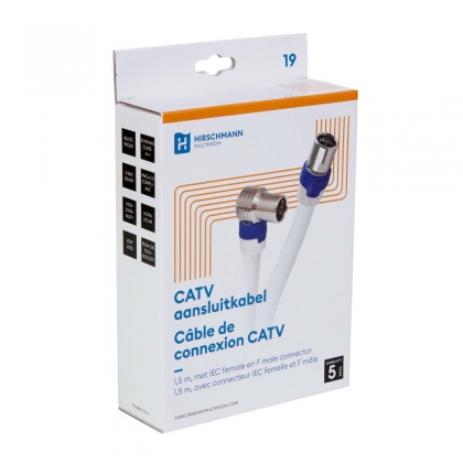 F-KAB5 150 cm CATV aansluitkabel met IEC female en F male connector | Shopconcept