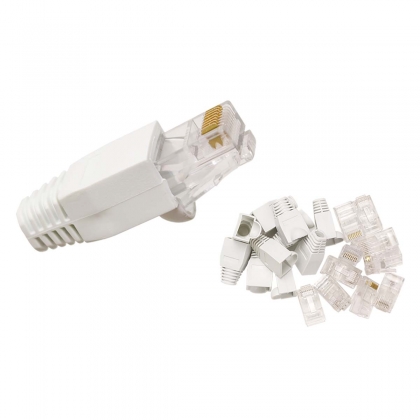 QCRJ45 CAT6 FTP 10 Quick connect U/FTP CAT6 dataconnector RJ45 met witte thule - 10 stuks