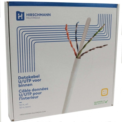 INKA CAT6 U Eca 50 m witte CAT6 U/UTP kabel voor binnen