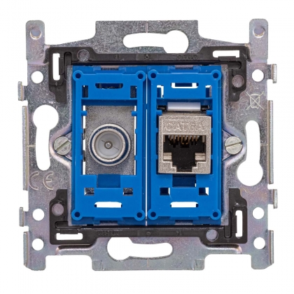 EDB02 CD Coax TV /Data RJ45 stopcontact,Niko compatibel,Telenet /VOO